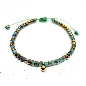 blauw met goud scharmbandje