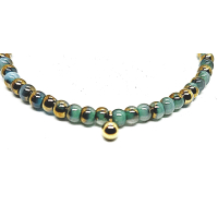 blauw met goud schuif armbandje