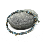 blauw met goud schuif armbandje