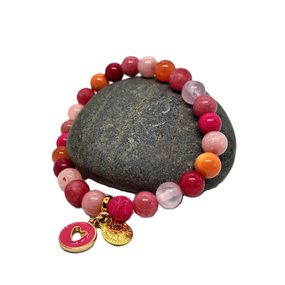 bohemian armband in roze tinten