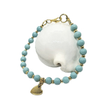 kralenarmband met hartje blauwgroen