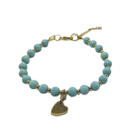 kralenarmband met hartje blauwgroen