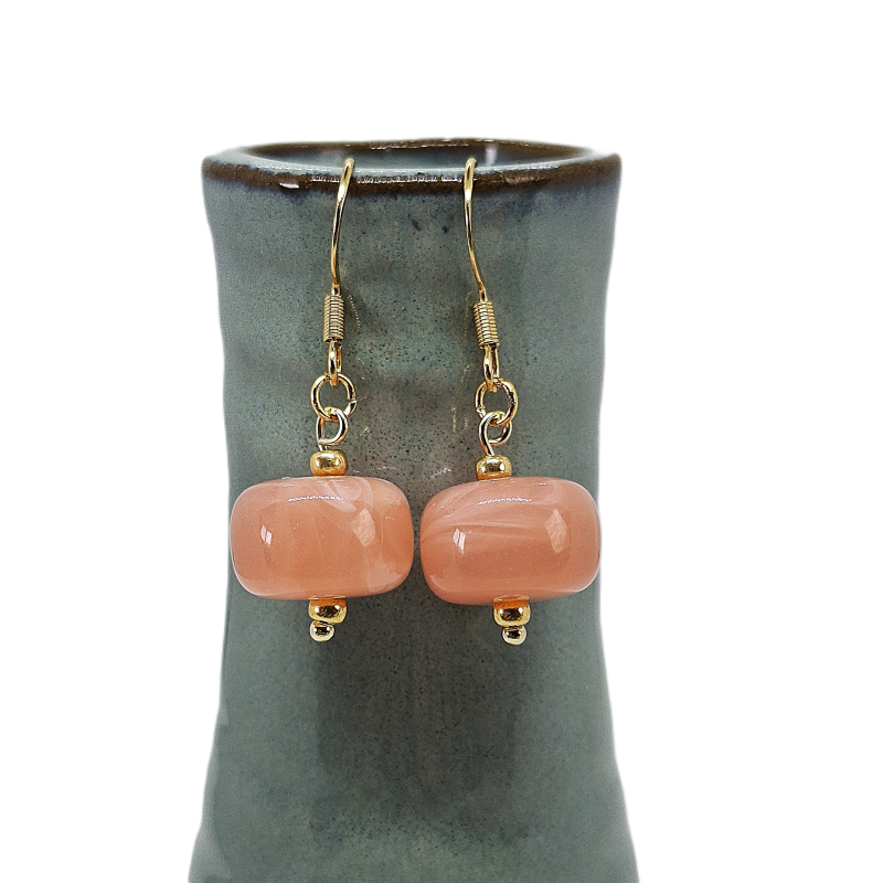 oorbellen lichtroze/ goud