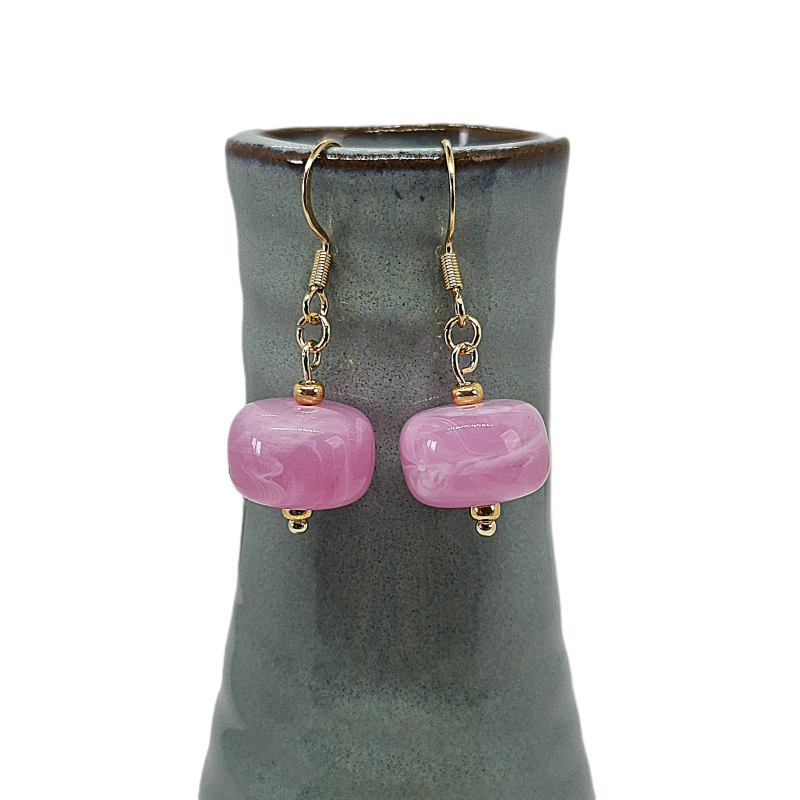 oorbellen lila/ goud