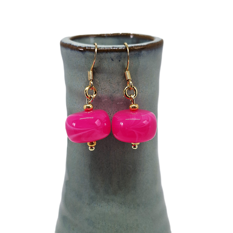 oorbellen roze/ goud