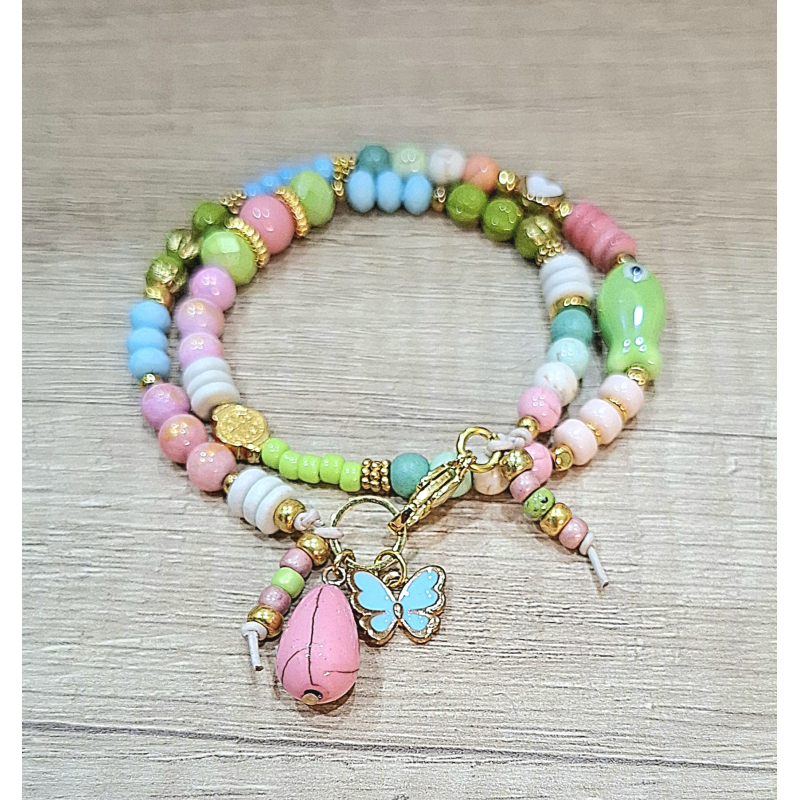 pastel wikkelarmband