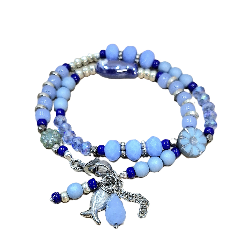 blauwtinten wikkelarmband