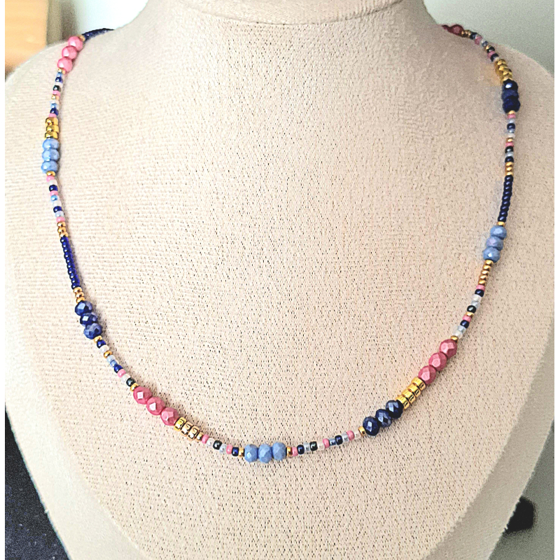 boho kettinkje blauw