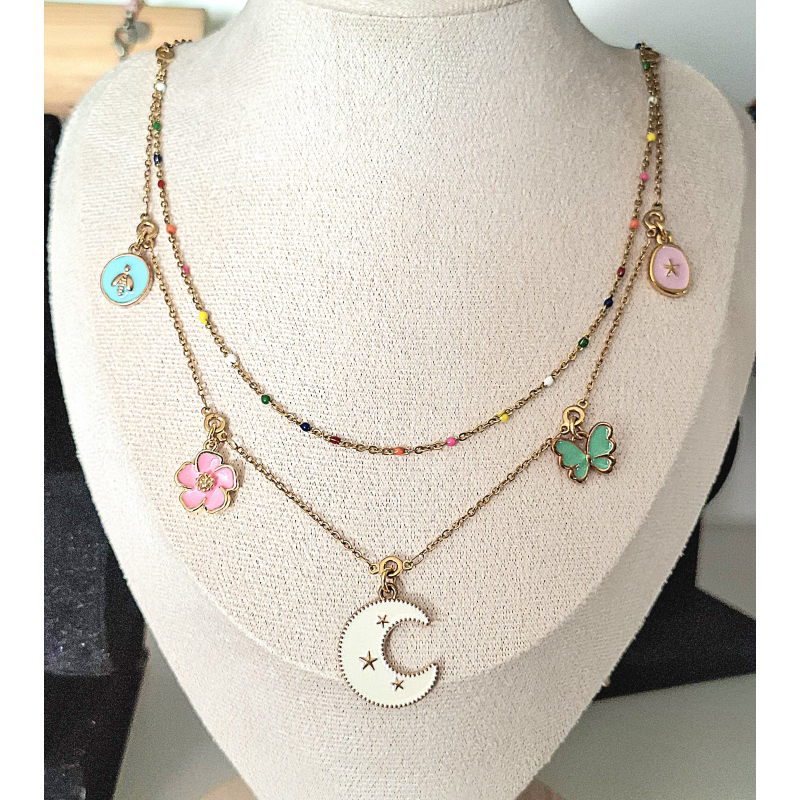 dubbele ketting met bedels