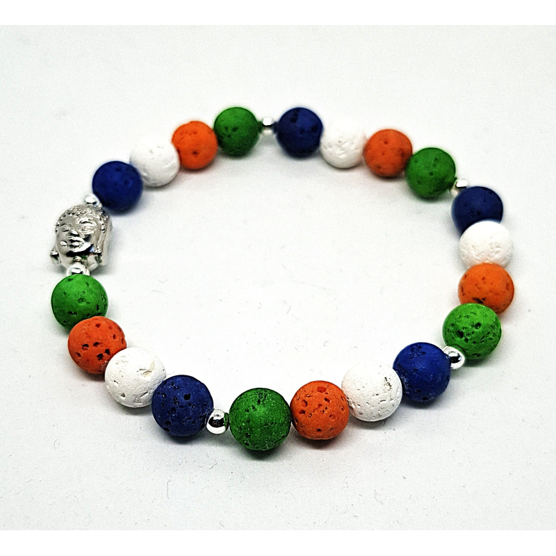lava armband met boeddha kraal