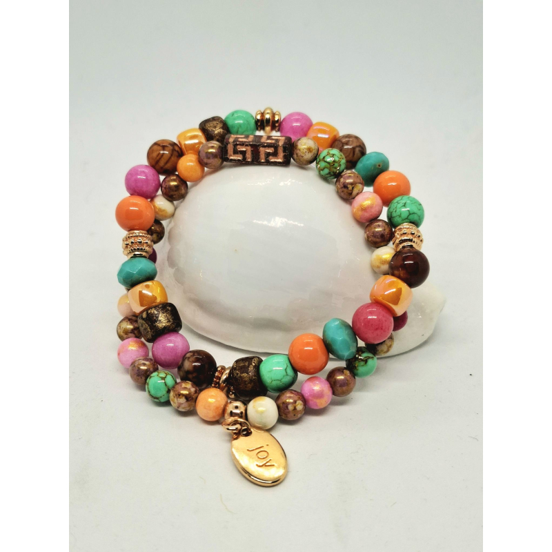 kleurrijke natuursteen armband