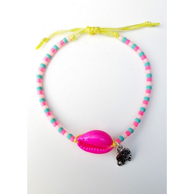 schelpen armbandje fel roze schelpen armbandje fel roze