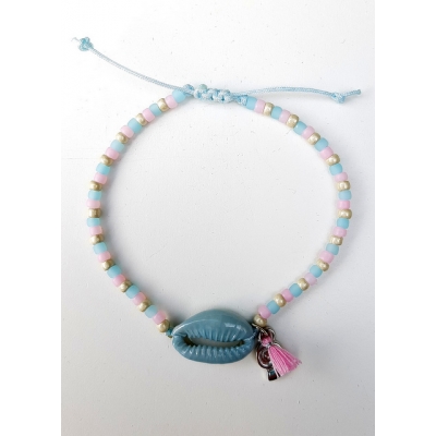 schelpen armbandje grijsblauw schelpen armbandje grijsblauw