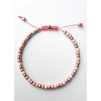 schuifarmbandje roségoud/ roze schuifarmbandje roségoud/ roze