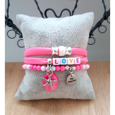 fluor roze armband fluor roze armband