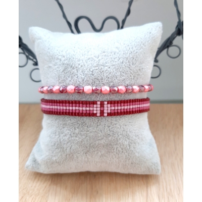 Miyuki armband setje wijnrood Miyuki armband setje wijnrood
