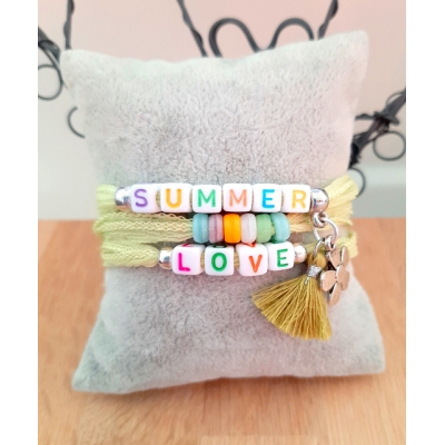 summer / love zijden wikkelarmband lime