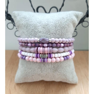lila / roze armbanden set lila / roze armbanden set