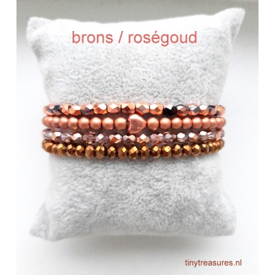 armbanden set in brons / roségoud armbanden set in brons / roségoud
