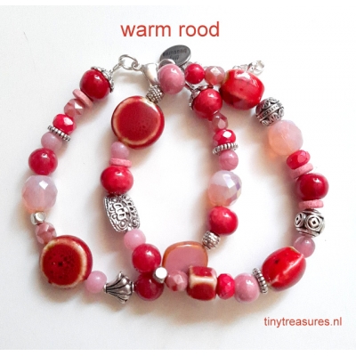 bohemien armband in warm rood bohemien armband in warm rood