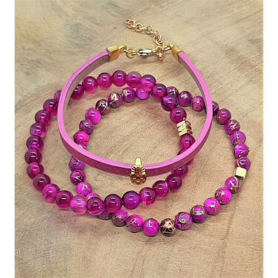 fuchsia armbanden set
