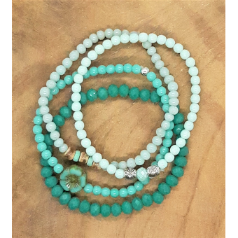 Pastel armbanden setje in groen