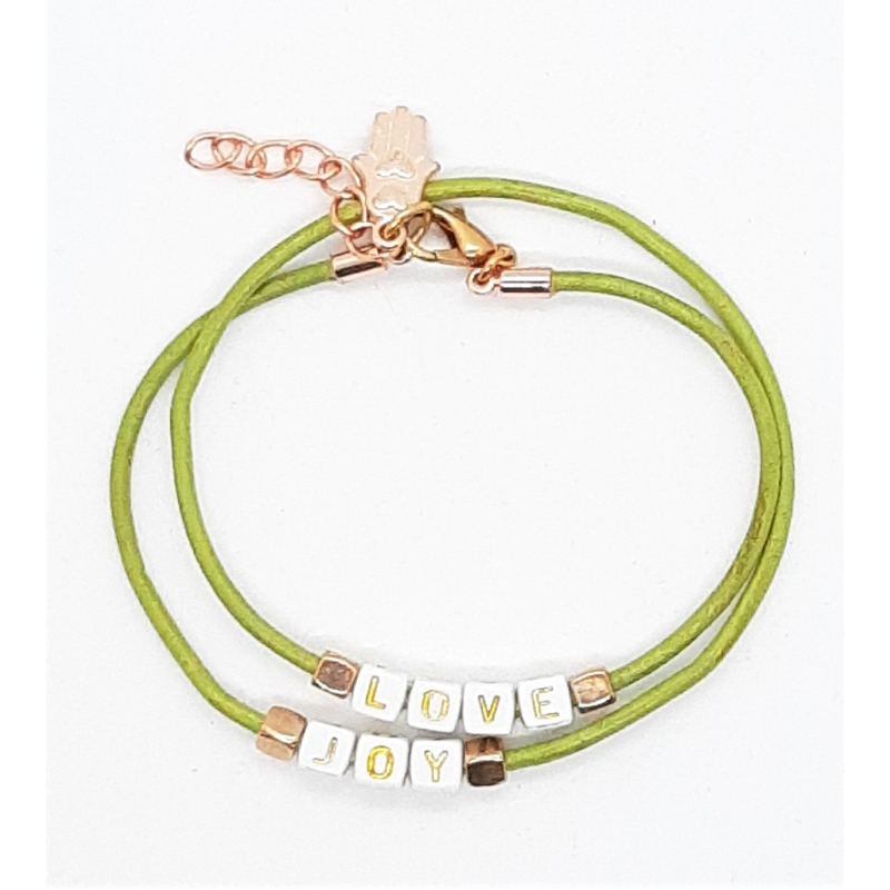 joy...love armband in zacht groen