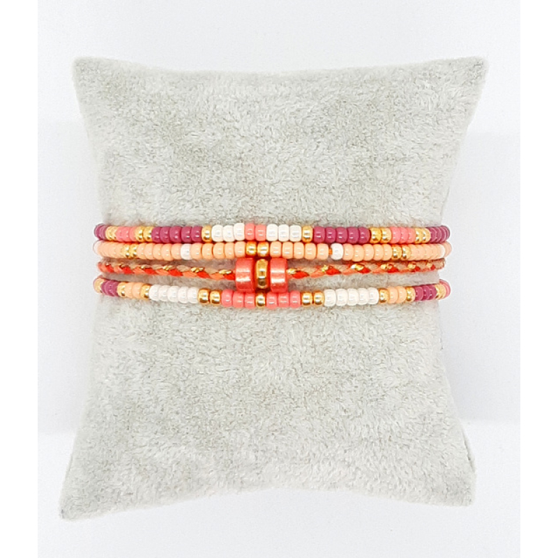 armband in peach roze