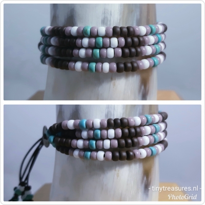 kralenarmband in taupe en roodbruin kralenarmband in taupe en roodbruin