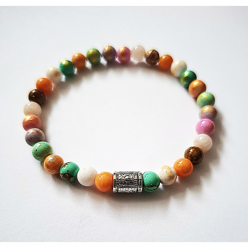 kleurrijke natuursteen armband 2
