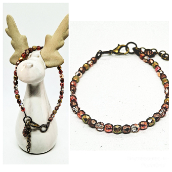 warm glas facet kraal armbandje