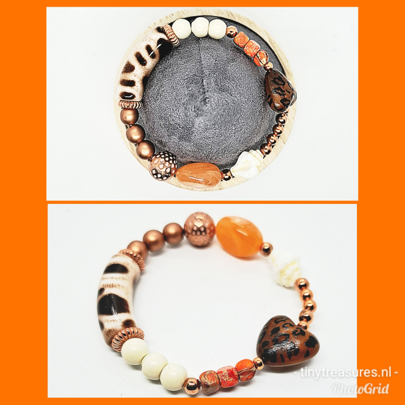 statement armband oranje roségoud