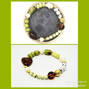 statement armband olijfgroen