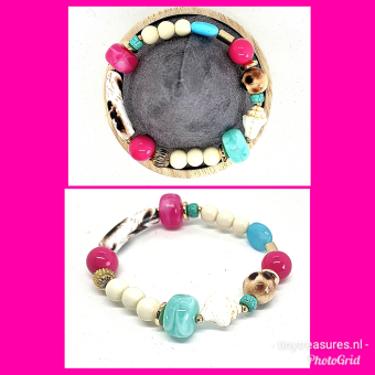 statement armband white/ pink