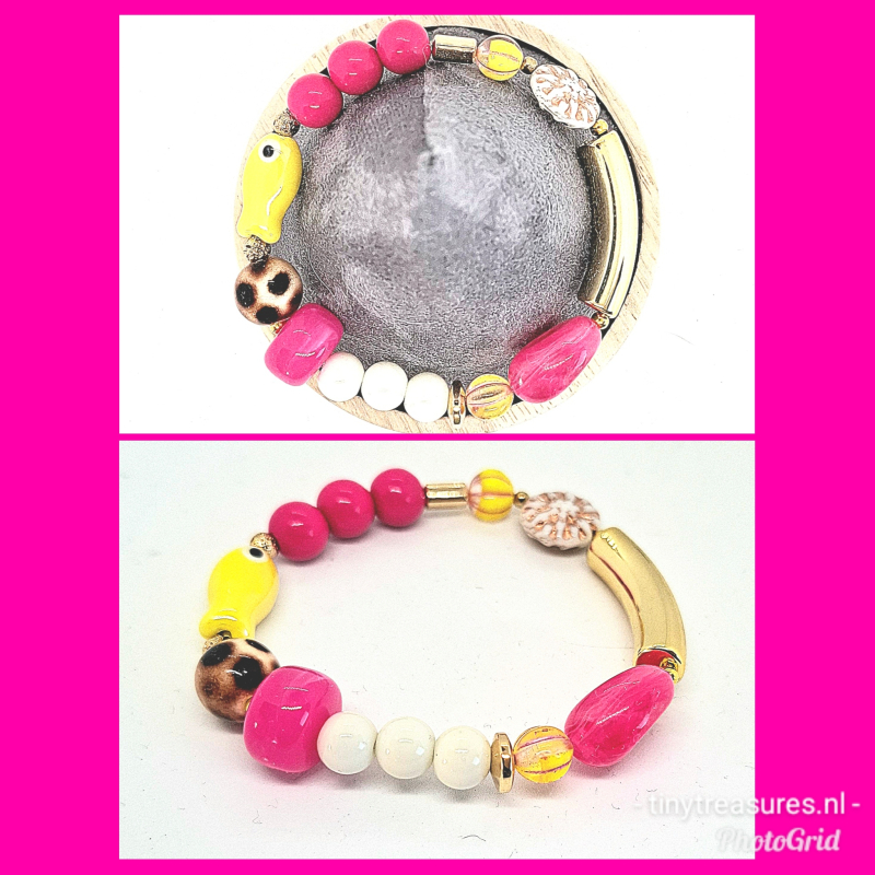 statement armband vis geel