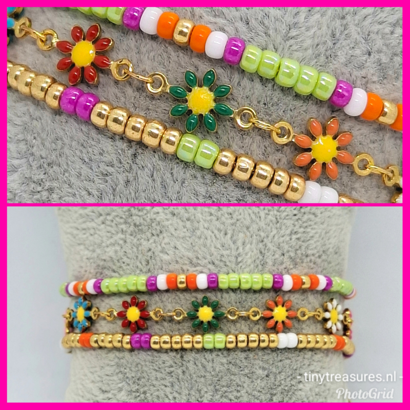 Colorfull boho armbanden setje