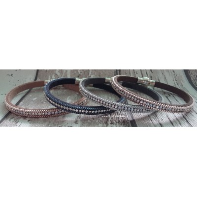 Strass armband rosé/bruin Strass armband rosé/bruin