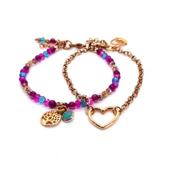 bohostyle armband met roségoud