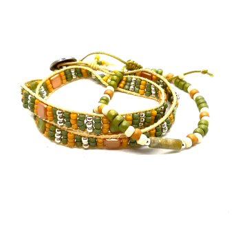 wikkelarmband in zachte groen tinten