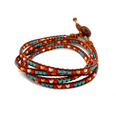 leren wikkelarmband 4x om je pols