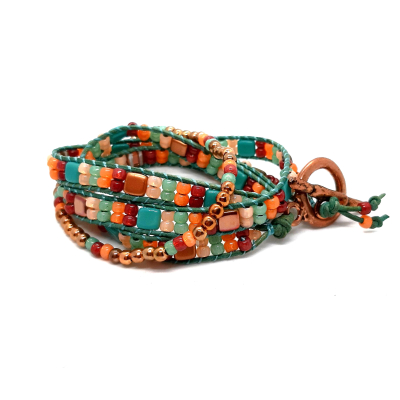 roségoud met turquoise armband