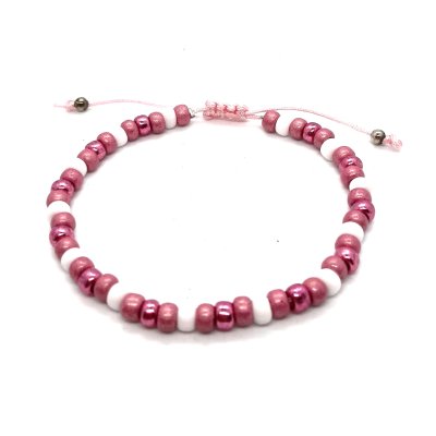 schuifarmbandje toho rocailles roze/roségoud