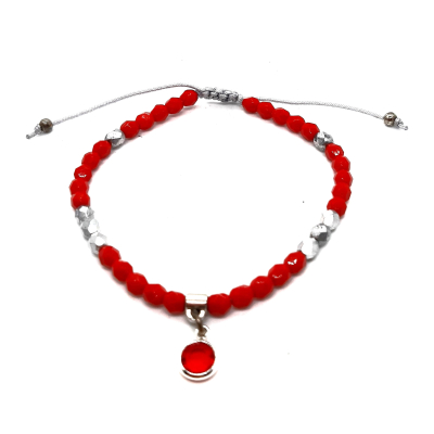 facet kraal armbandje rood
