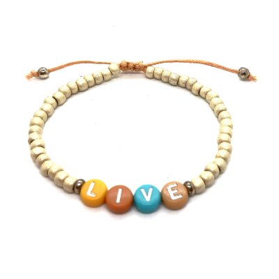 live armbandje licht beige