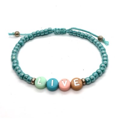 live armbandje turquoise 