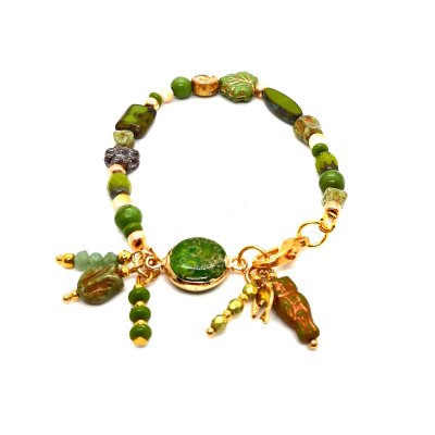 bohemian armband in limegroen met goud