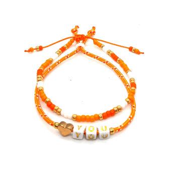 i love you armbandje oranje