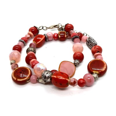 bohemian armband in warm rood