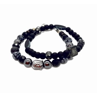 zwarte kralenarmband