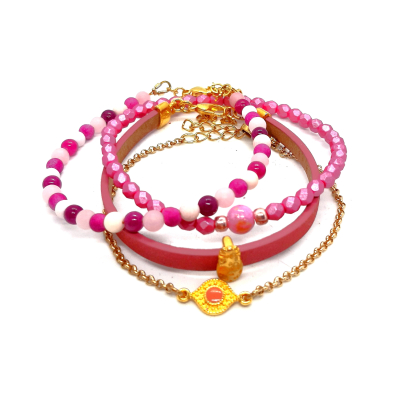 fuchsia armbanden set 